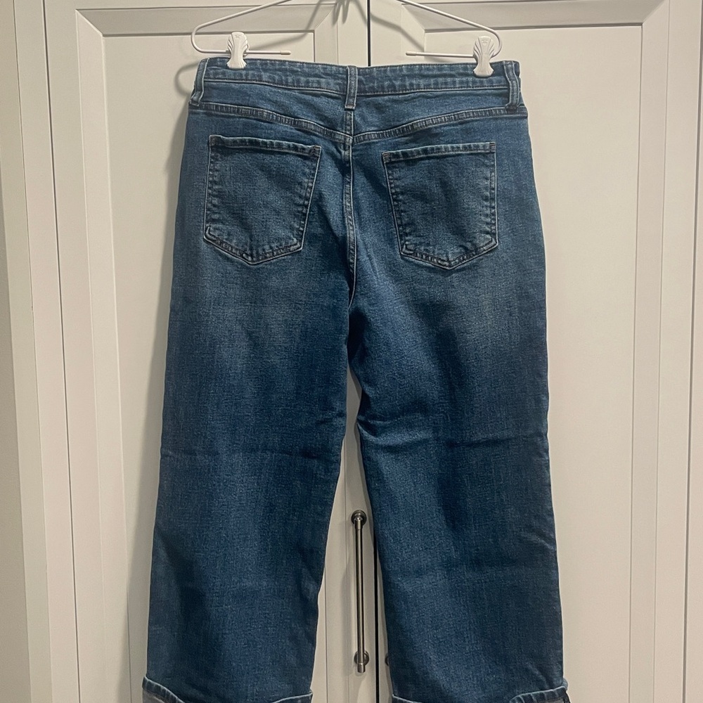 Kut from the Kloth Sienna Indigo 12P High Waist Wide Leg, Cuffed Jeans - Picture 3 of 5